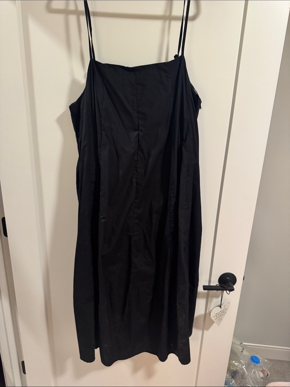 Black Cotton Spaghetti Strap Summer Dress